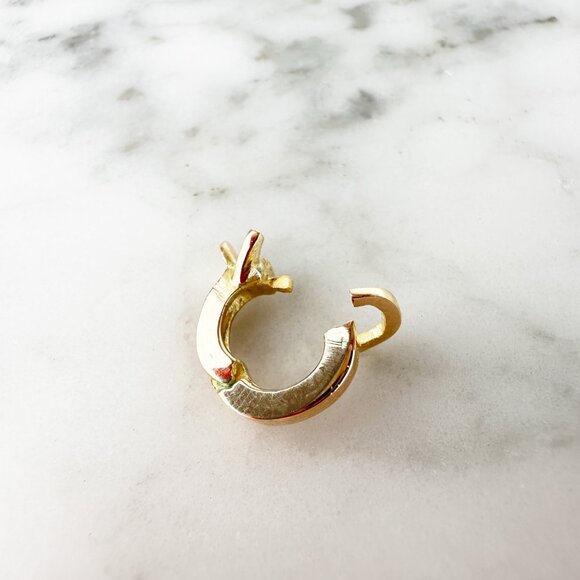 Solid Yellow Gold 18K Connector Charm clip for Add on charms, Charm enhancer - Picture 4 of 7